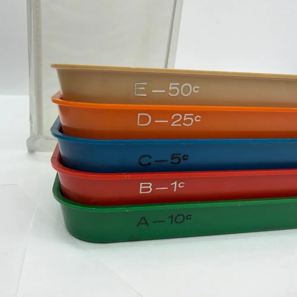 Vintage MMF Industries Kwik-Sort Jr Coin Sorting Tray Set With Case
